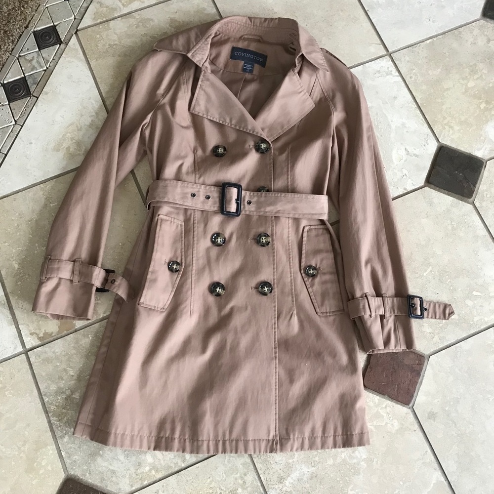 Covington tan trench coat
